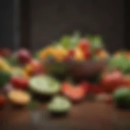 Colorful array of fresh fruits and vegetables promoting healthy eating
