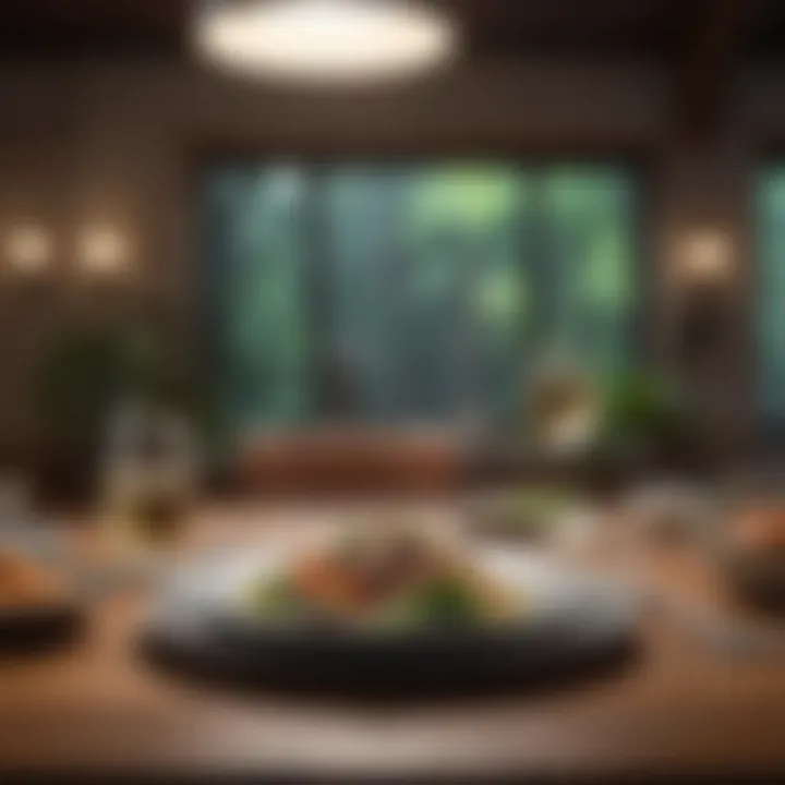 A serene dining setting promoting mindful eating