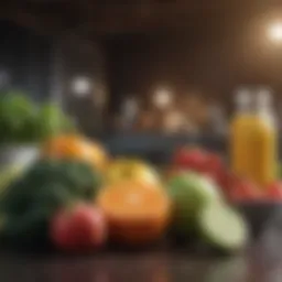 Fresh fruits and vegetables arranged aesthetically