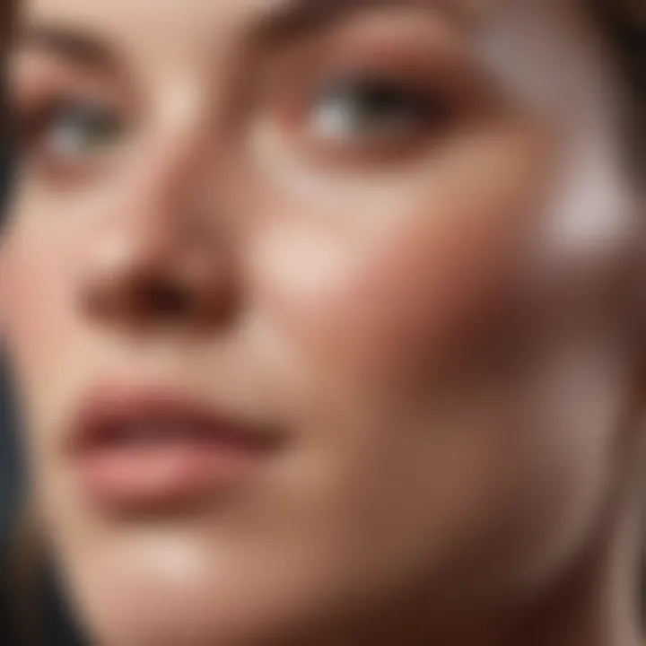 Close-up of healthy skin showing elasticity