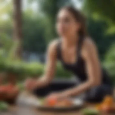 Cultivating Mindfulness for Sustainable Weight Management A serene setting emphasizing mindfulness and mental well-being