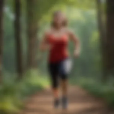 An individual engaged in a dynamic outdoor exercise routine