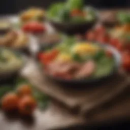 Healthy meal consisting of lean proteins and fresh vegetables