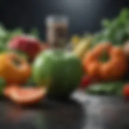 Fresh vegetables and fruits for a healthy diet
