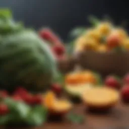 A vibrant display of fresh fruits and vegetables illustrating nutrient-rich choices