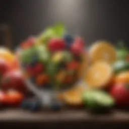 Colorful assortment of fresh fruits and vegetables