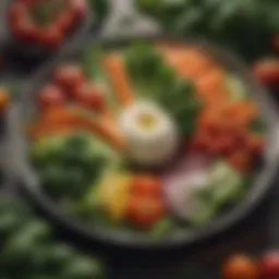 A plate of fresh vegetables known for their digestive benefits