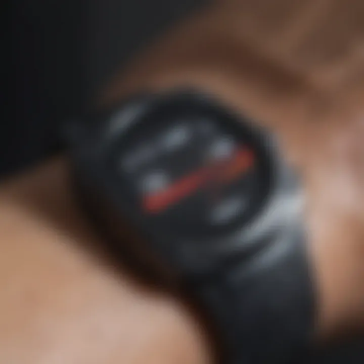 Close-up of a fitness tracker displaying progress