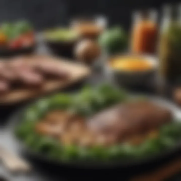 Nutrient-rich meal plate emphasizing protein and greens.