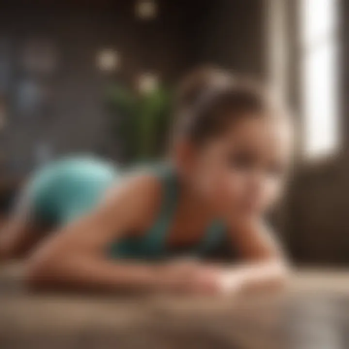 Child's pose stretch promoting flexibility