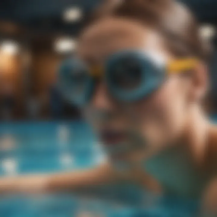 A swimmer using high-tech goggles during training