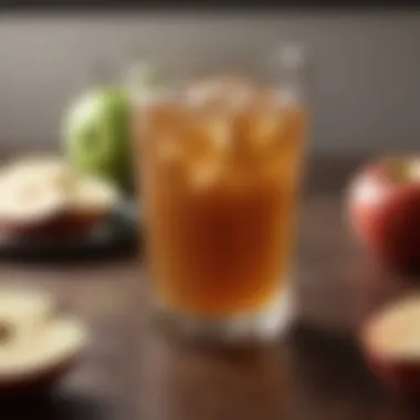 Diluted Apple Cider Drink A glass of diluted apple cider drink