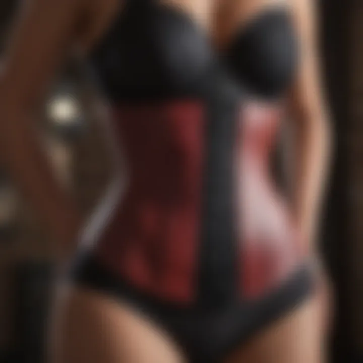 Detailed view of waist trainer features and materials