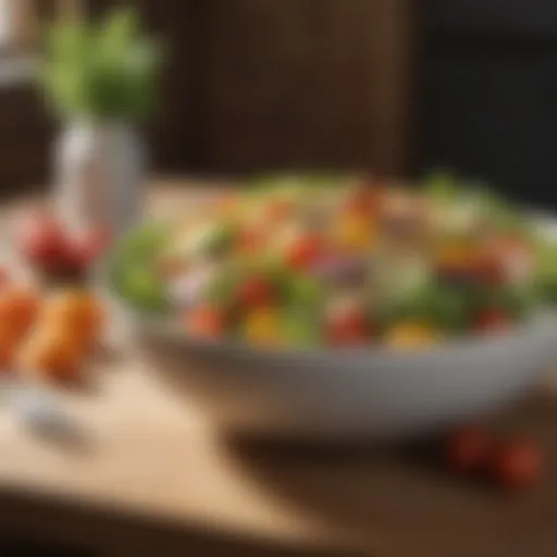 Fresh salad bowl with vibrant vegetables