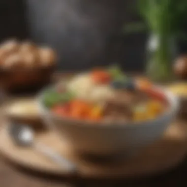 Wholesome Grain Bowl A wholesome grain bowl filled with nutritious ingredients