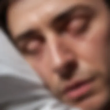 Sleeping with Nasal Obstruction Illustration showing a person sleeping with nasal obstruction