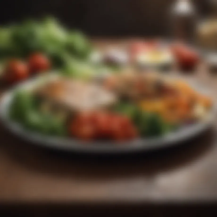 A balanced plate showcasing vibrant vegetables and proteins