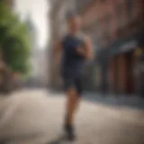 Dynamic HIIT jogging session in an urban environment