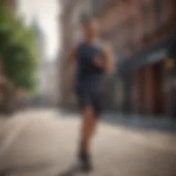 Dynamic HIIT jogging session in an urban environment