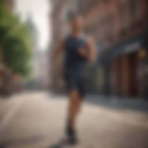 Dynamic HIIT jogging session in an urban environment