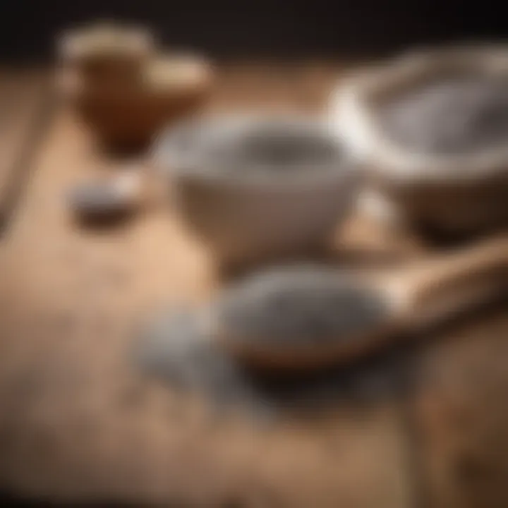 A tablespoon filled with chia seeds on a rustic wooden table, symbolizing nutrient density.