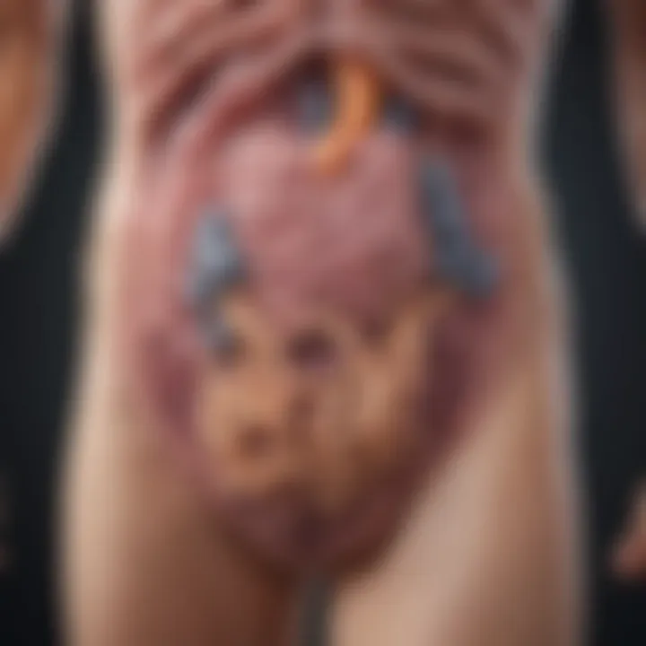 Illustration of the gut microbiome showcasing beneficial bacteria