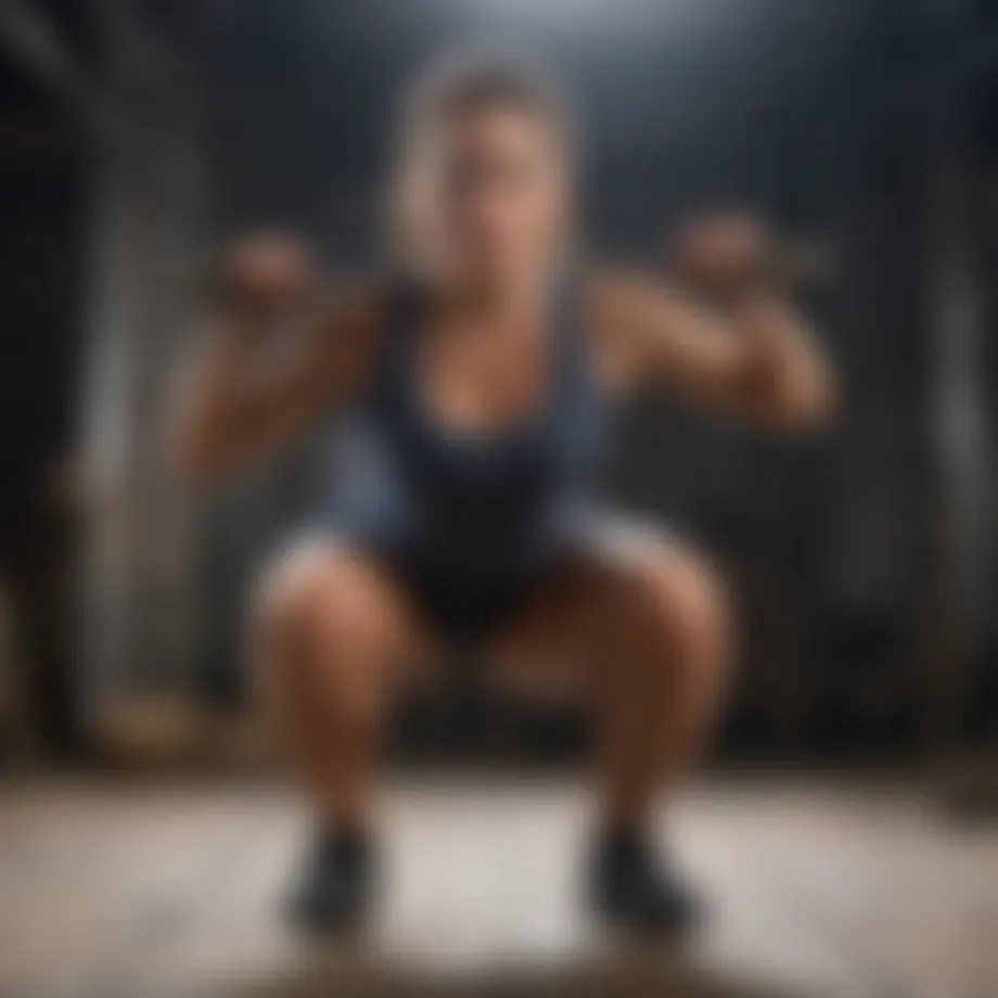 Dynamic squat form demonstrating proper technique