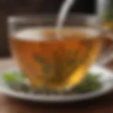 A steaming cup of herbal tea with a soothing aroma