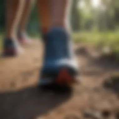 The Importance of a Perfect Fit A runner's foot in a well-fitted shoe during a run