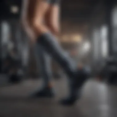 Athlete wearing compression socks during a workout