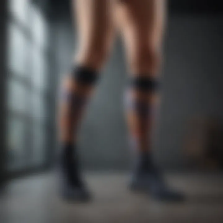 Fashionable compression socks styled with casual wear