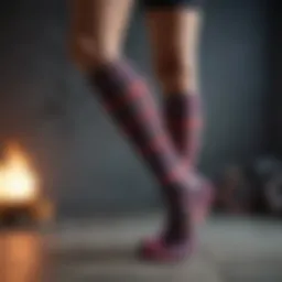 Stylish compression socks displayed on a vibrant background