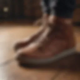 Comfortable UA shoes showcased on a wooden surface