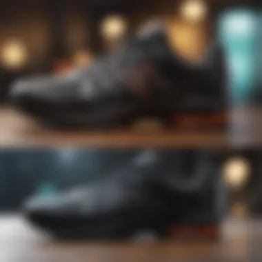 Infographic illustrating key shoe features for workouts