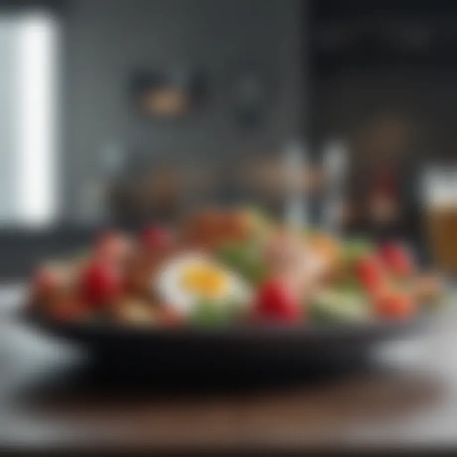 A balanced plate showcasing various food groups