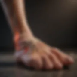 Illustration of nerve pathways related to foot numbness