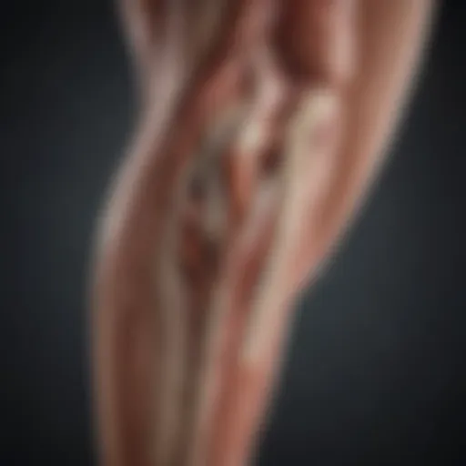 Illustration of calf anatomy highlighting muscle groups.