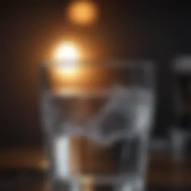 Hydration and Its Role in Nocturia A close-up of a glass of water representing hydration.