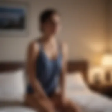 Night Sweats in a Serene Setting Person experiencing night sweats in a peaceful bedroom