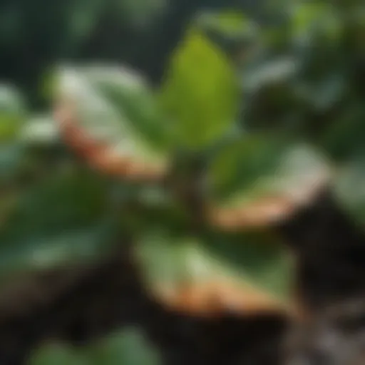 A close-up of poison ivy leaves highlighting the distinctive three-leaf structure