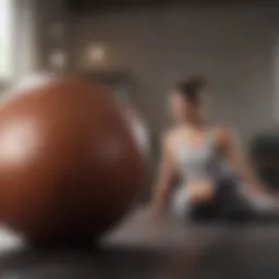 Balance training exercise on a stability ball