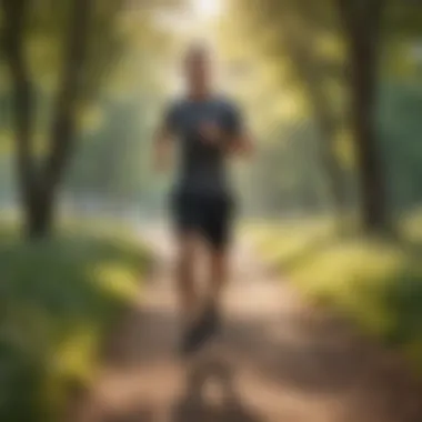 Runner in a park during run walking session