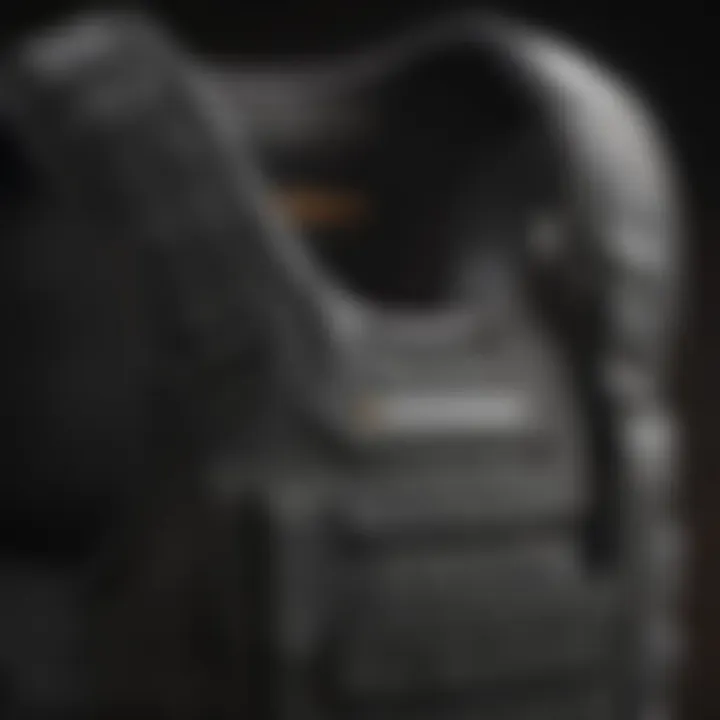 Close-up of a weighted vest showcasing its design and features