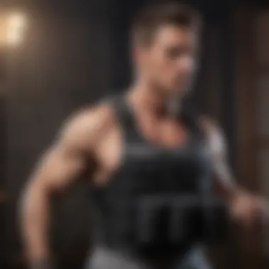 Dynamic Workout with Weighted Vest Athlete performing a dynamic exercise with a weighted vest.