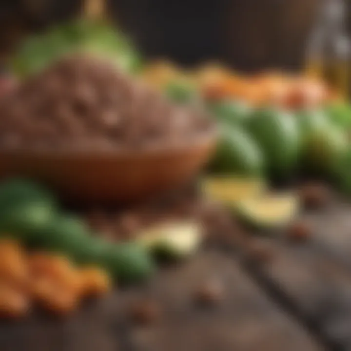 Colorful assortment of nutrient-rich foods